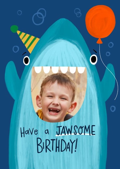 Cute Birthday Card - Party Shark created by Becky Down
