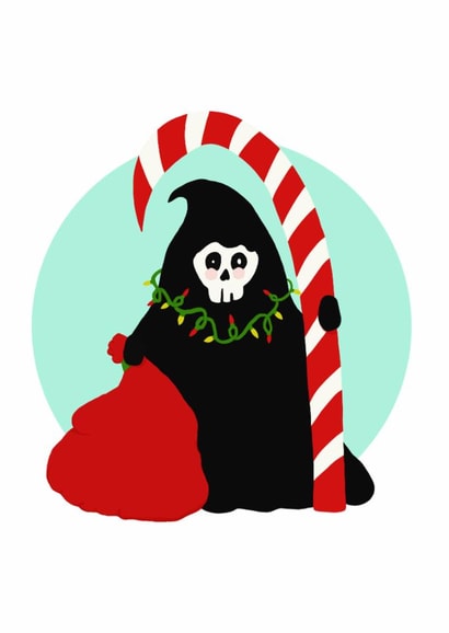 Cute Grim Reaper Christmas Card for Friends and Family created by Stephanie Mcrae