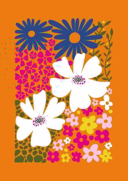 Arty Just Because/Thank You Card - Flowers created by Happy Street
