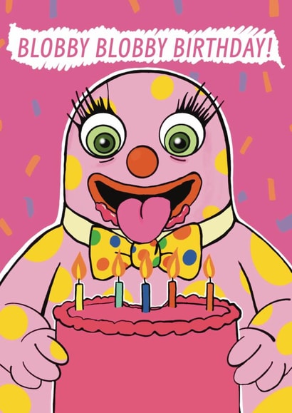 Funny Birthday Card - Mr. Blobby created by Silent Disco Design