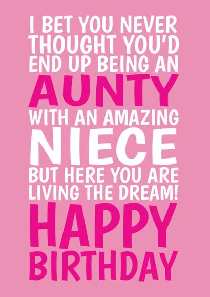 Funny Birthday Card - For Aunty - From Amazing Niece created by @Cupsie's Creations