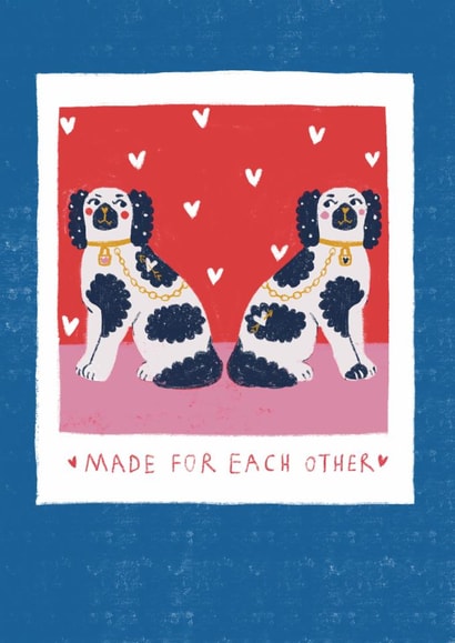 Cute Valentine's Day Card - Staffordshire Dogs created by Sticky Tape Kate 