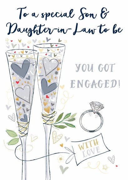Traditional Engagement Card - For Son & Daughter-In-Law - You Got Engaged! created by Katie Phythian Design