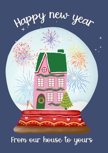 Classic New Year Card - From Our House To Yours - Snow Glove created by original fox designs