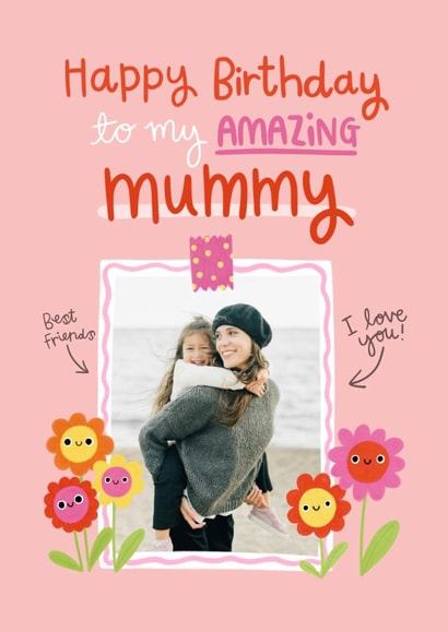 Cute Birthday Card - For Mummy - Flowers created by Becky Down