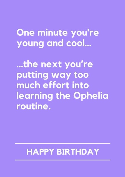 Funny Birthday Card - Taylor Swift - Ophelia Dance Routine created by Making Lemonade