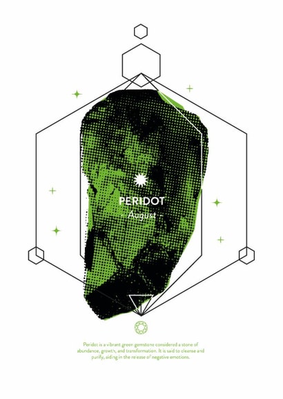 Glow Bright: Celebrate Your August with Peridot created by @theoddprint