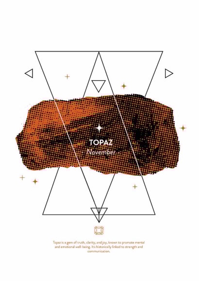 Golden Glow: Celebrate Your November with Topaz - Birthstone Card created by @theoddprint