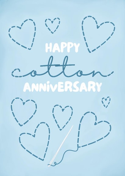 Classic Anniversary Card - 2nd - Cotton created by Sian Moore Illustration