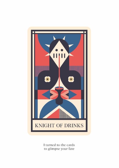 Knight of Drinks - Tarot card inspired Greeting Card created by @theoddprint