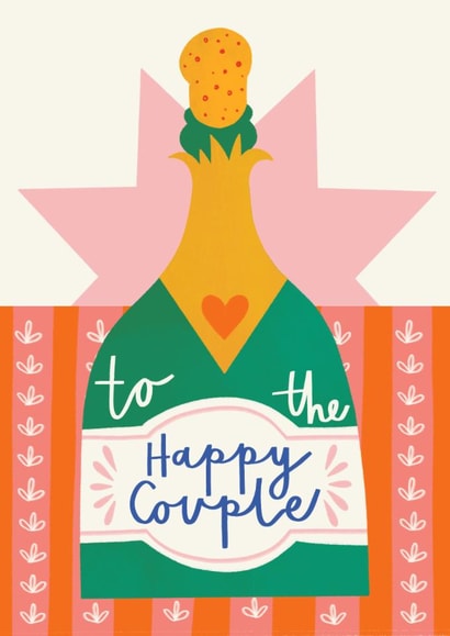 Classic Wedding Card - Champagne - Happy Couple created by AbiGoLucky