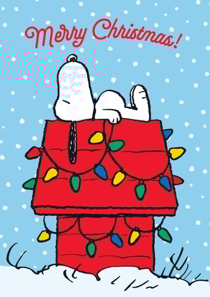 Cute Christmas Card - Snoopy - Doghouse created by Hype Associates