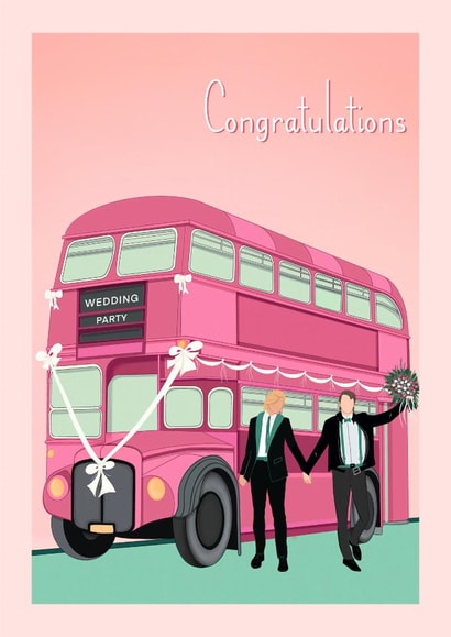 Fun Wedding Card - Wedding Party Bus - Grooms created by Suzanne Taktak