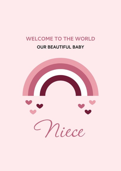 Cute New Baby Niece Card From Us | Welcome To The World Baby Girl created by Digital Waves