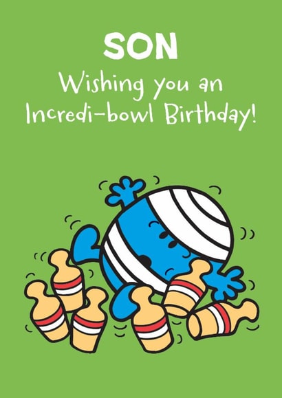 Cute Birthday Card - For Son - Mr. Men - Mr. Bump created by Mr. Men