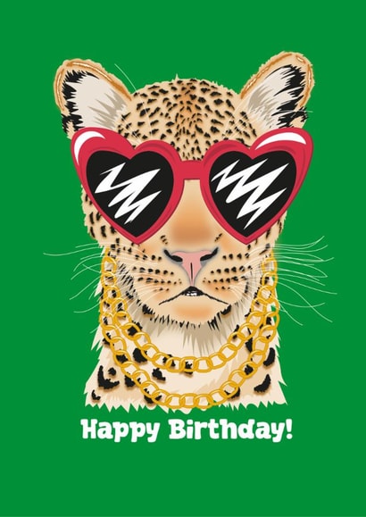 Happy birthday cool leopard created by HANNAH REVELL