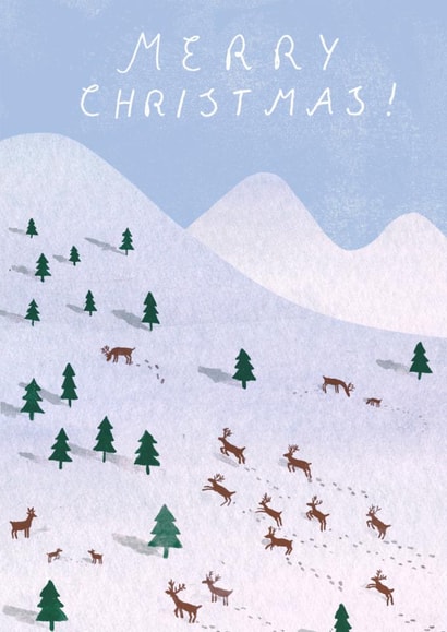 Classic Christmas Card - Reindeer In The Snow created by Catherine Pape