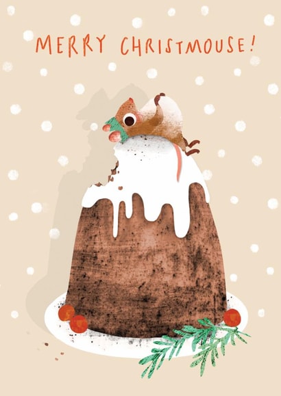 Cute Christmas Card - Mouse - Pun created by Emily Nash Illustration