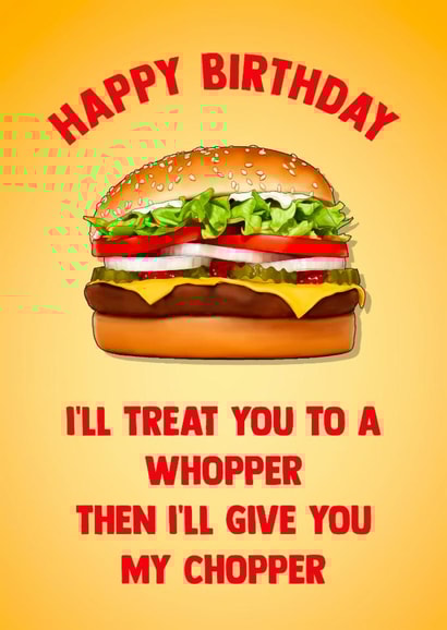 Funny Birthday Card - Whopper created by Poppy & Mabel