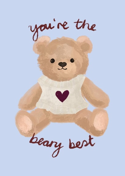 Cute Teddy Bear Appreciation Card - Valentines - Just Because - Anniversary created by Marie Wilkinson