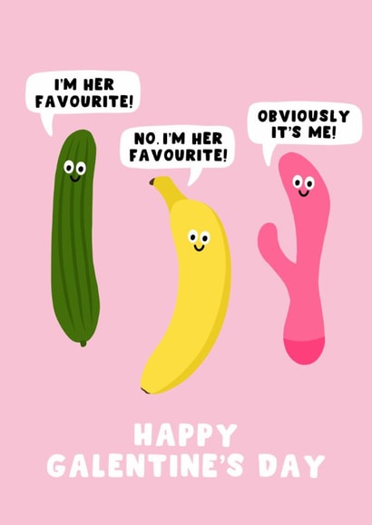 Naughty Valentine's Day Card - I’m Her Favourite - Galentine’s created by Pink Peach Cards