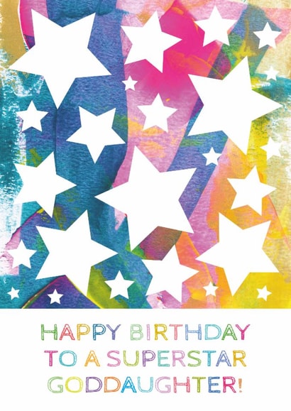 Classic Birthday Card - For Goddaughter - Stars created by size3art