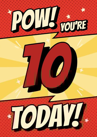 Classic 10th Birthday Card - Comic - Pow! created by @Cupsie's Creations