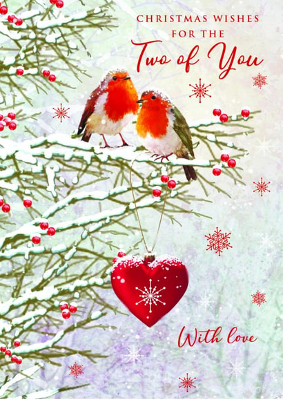 Traditional Christmas Card - For The Two Of You - Robins created by Nigel Quiney