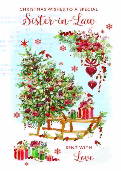 Traditional Christmas Card - For Sister-In-Law - Decorated Tree created by Nigel Quiney