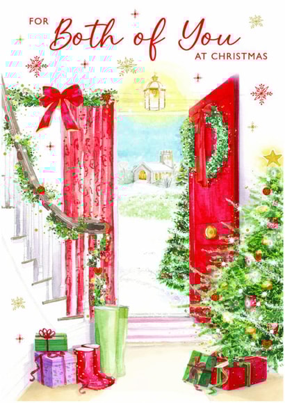 Traditional Christmas Card - For Both Of You - Festive Doorway created by Nigel Quiney