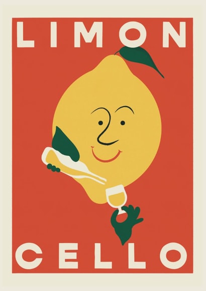 Arty Birthday Card - Limoncello - Lemon created by Little Egret Design