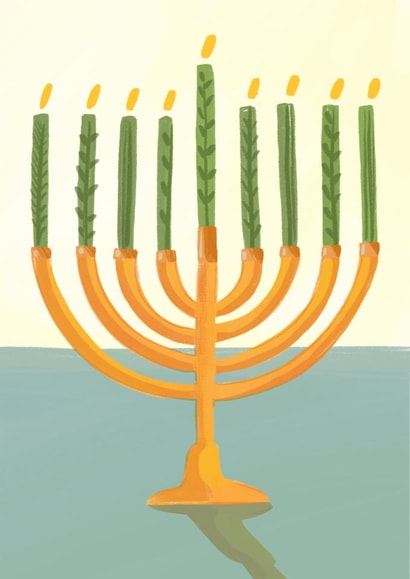 Hanukkah Holiday Card - Artistic - Menorah created by URGHH Card Co.