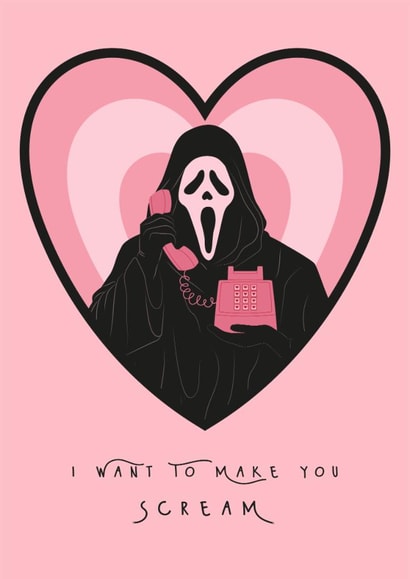 Naughty Valentine's Day/Anniversary Card - Scream - I Want To Make You Scream created by Sad Girl Illustration