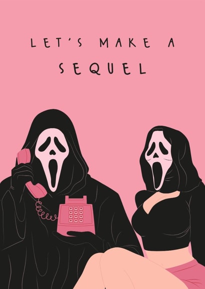 Naughty Valentine's Day/Anniversary Card - Let's Make A Sequel - Ghostface created by Sad Girl Illustration