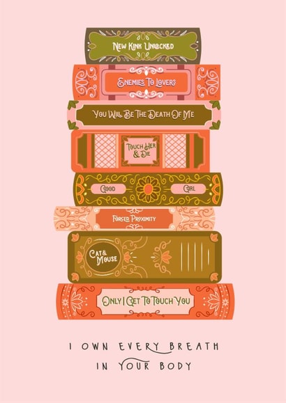 Classic Valentine's Day Card - Spicy BookTok - Haunting Adeline Book Stack created by Sad Girl Illustration