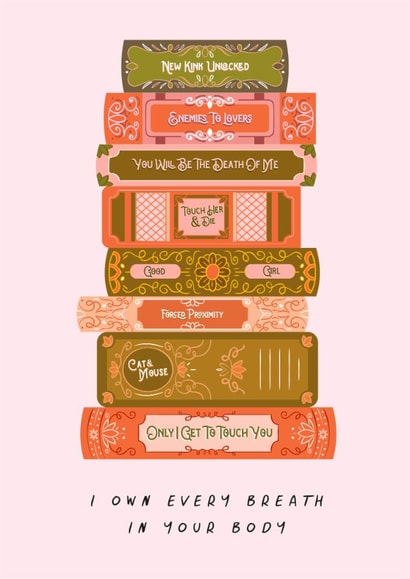 Classic Valentine's Day Card - Spicy BookTok - Haunting Adeline Book Stack created by Sad Girl Illustration