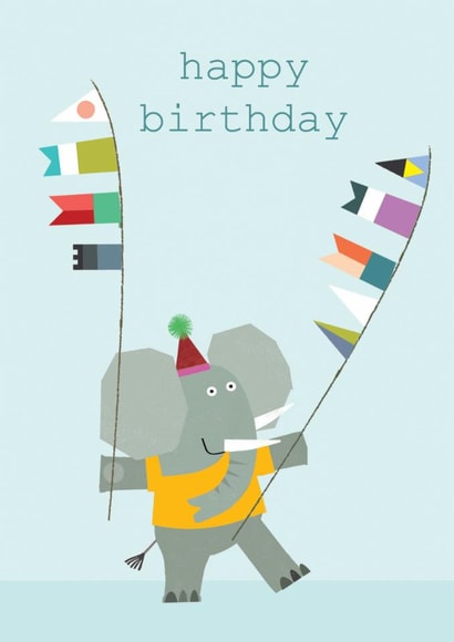 Cute Birthday Card - Elephant - For Him created by Kali Stileman