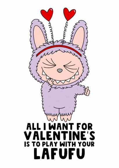 Cheeky Valentine's Day Card - Labubu - Play With Your Lafufu created by The Blunt Badger