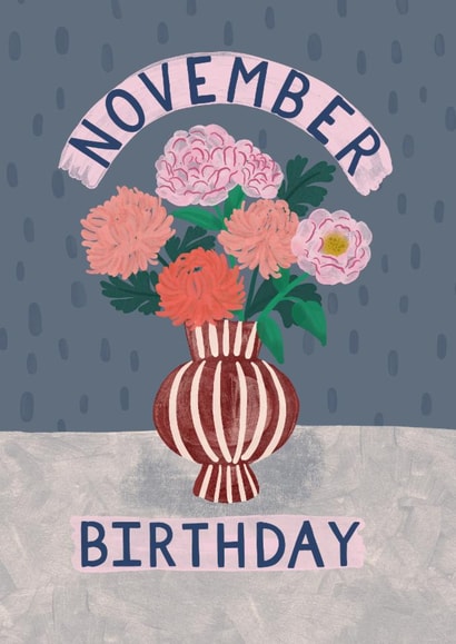 Pretty Birthday Card - For Her - November Birth Flowers created by Jessie Maeve Studio