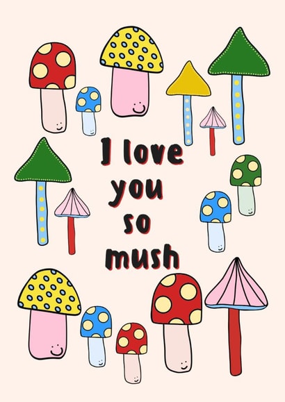 Fun mushroom card for mushroom loving friends and family - Fungi, Fungal, Fungus created by Jenny Cleeton