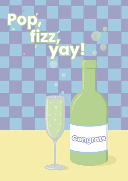 Congratulations Card - Pop, Fizz, Yay! - Champagne Bubbles - Playful Pastels created by @Cupsie's Creations