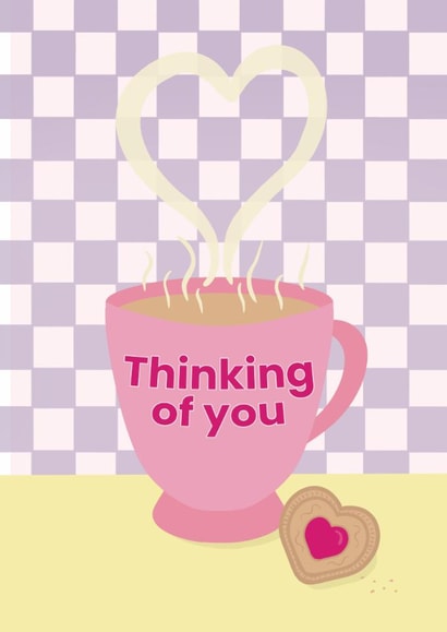 Sympathy Card - Thinking Of You - Tea And Biscuits - Playful Pastels Range created by @Cupsie's Creations