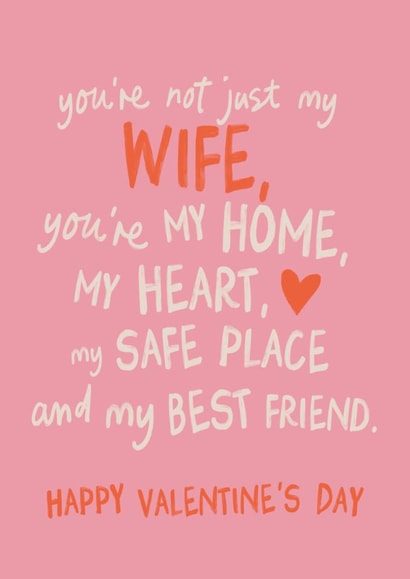 Heartfelt Valentine's Day Card - For Wife - Safe Place created by Sweetlove Press