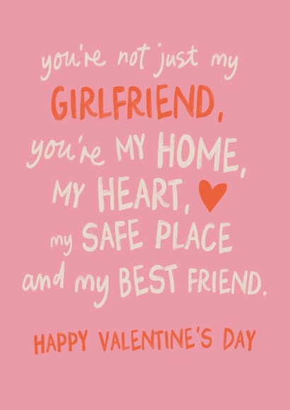Heartfelt Valentine's Day Card - For Girlfriend - Safe Place created by Sweetlove Press