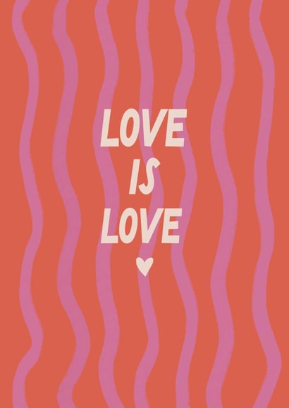 Classic Valentine's Day Card - LGBTQ+ - Love Is Love created by Sweetlove Press