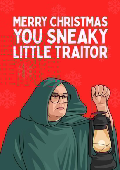 Funny Christmas Card - Alan Carr - The Celebrity Traitors created by Sundiva Designs