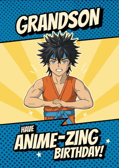 Fun Birthday Card - For Grandson - Anime created by @Cupsie's Creations