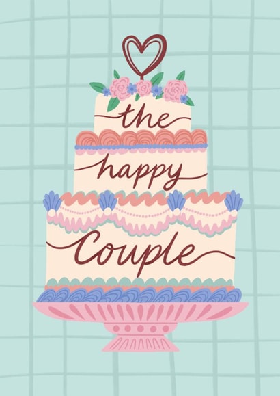 Pretty Wedding Card - Tiered Cake - The Happy Couple created by Jessie Maeve Studio