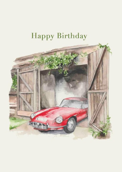 Classic Birthday Card - Red Jaguar created by Crumble and Core