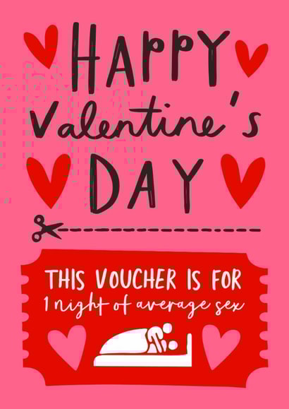 Funny Valentine's Day Card - Average Sex Voucher created by AbiGoLucky